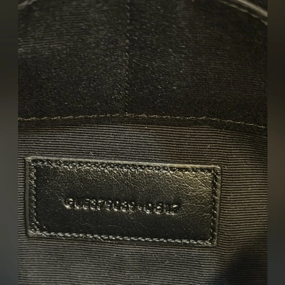Saint Laurent YSL Monogram Quilted Leather Wristlet Clutch Black - Picture 2 of 7